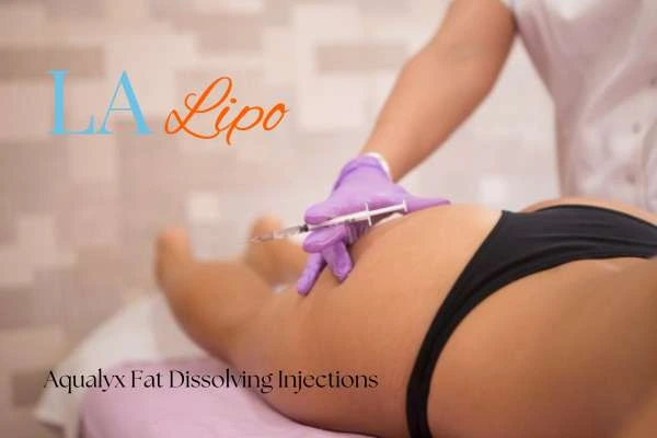 Woman having fat dissolving injections Hale End on thighs