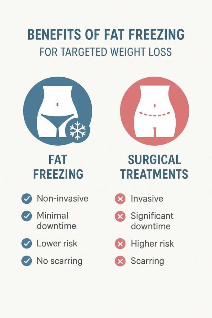 graphic showing the benefits of fat freezing Hale End